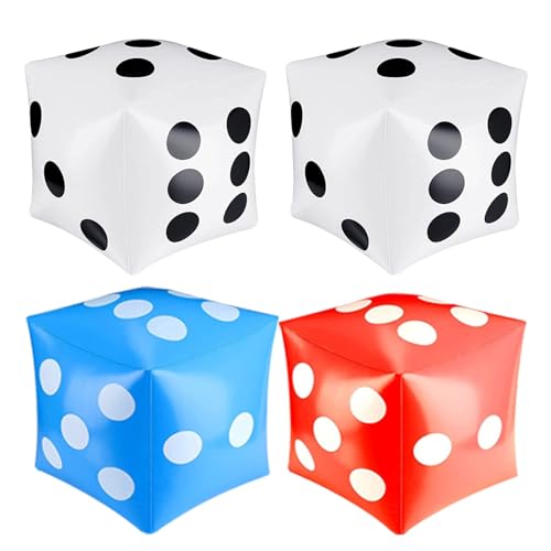 XUEYEGONGJI Big Dice aufblasbare Würfel 2pcs 11,8x11,8 Zoll Big Dice PVC Große Blow -up -Würfel für Innenrandpool -Party -Party White von XUEYEGONGJI