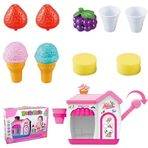 Bubble Maker Bad Toy Bad Bubble Machine Eisdiele Badewanne Bubble Cubble Maker mit Simulationszubehör Spaß Bad Bubble Maker Kleinkind Blasenhersteller Bad Spielzeug Pretend Play Set Geschen von XUEYEGONGJI