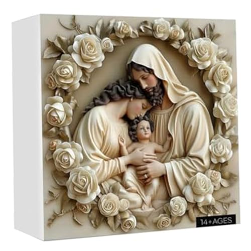 Weihnachtspuzzles, 1000 Stück Nativitätssäge Rätsel 27,5 x 20 Zoll, ewige Gnade heilige Familien -Szenen -Puzzle für Kinder Erwachsene Geschenke, Weihnachts -Puzzles von XUEYEGONGJI