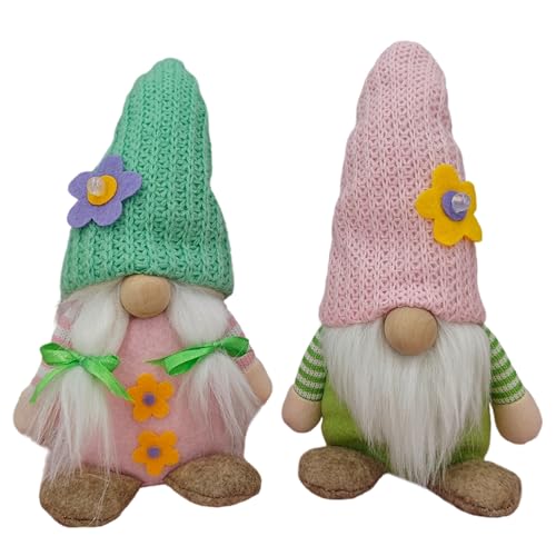 XUEYEGONGJI 2pcs Plüsch Gnomes Gesichtliche selbstständige entzückende männliche und weibliche Spring Gnomes 7x2x9 Zoll Frühlingsdekor für Zuhause, Hotel, Restaurant, Restaurant, von XUEYEGONGJI