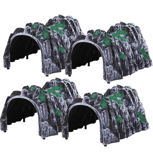 XUEYEGONGJI 4PCS -Eisenbahnzug Tunnel, 7 realistische Modell Zuglandschaft Tunnel, Simulation Railway Cave Car Tunnel, Plastik -Berg -Tunnel -Modell, Modell Zuglandschaft von XUEYEGONGJI