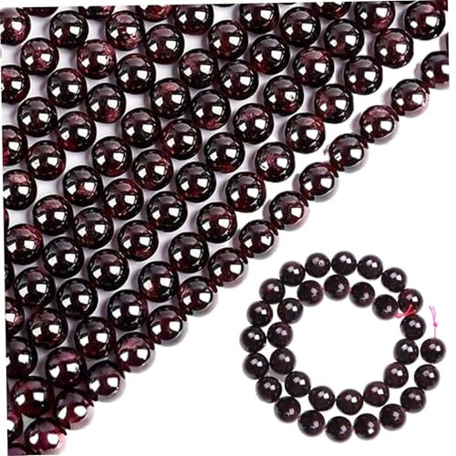 XUEYEGONGJI 60pcs Granatperlen, 6 mm glattes runde Edelsteinperlen, DIY -Kristall -Energiestein für Schmuckzubehör, Granat für Schmuckzuarbeiten von XUEYEGONGJI