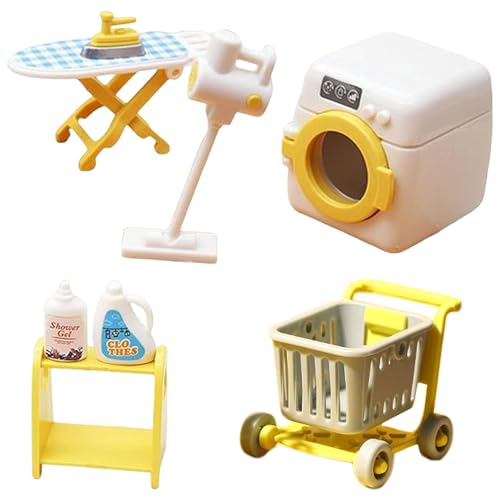 XUEYEGONGJI 8pcs/Set Toy Waschmaschine, realistische Kinder Waschmaschine Dollhouse Miniaturen Waschküche Accessoires für Kinder, Mini Spielzeug XUEYEGONGJI 8pcs/Set Toy Waschmaschine, realistische Kinder Waschmaschine Dollhouse Miniaturen Waschküche Accessoires für Kinder, Mini Spielzeug von XUEYEGONGJI