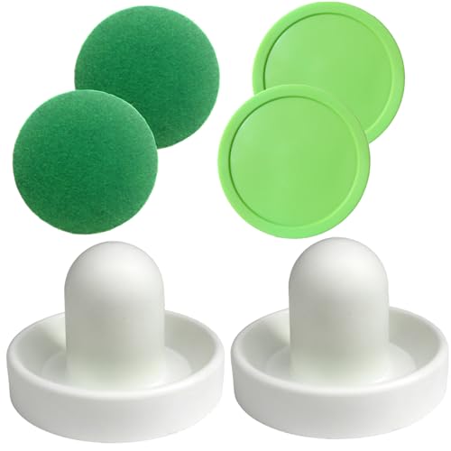 XUEYEGONGJI Air Hockey Pushers 6pcs/Set mit Green Air Hockey Pucks & Air Hockey Paddles Torpaddel Ersatzzubehör, Air Hockey Paddles von XUEYEGONGJI