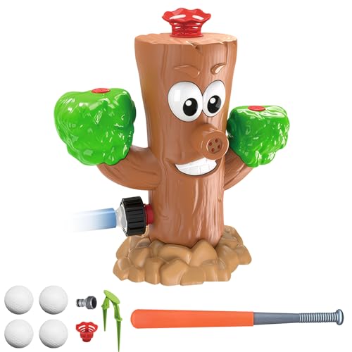 XUEYEGONGJI Baseball Sprinkler 1 Set Cartoon Stumpf Wassersprinkler für Kinder mit Ball und Fledermaus Sommerkühlung Kleinkind Outdoor -Spielzeug für Garten Rasenhof von XUEYEGONGJI