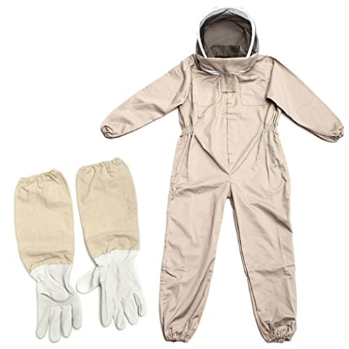 XUEYEGONGJI Bienenzuchtanzug Biene Keeper Gear Bekleidungsoutfit (XL Kaffee) Ganzkörperschutz Zaun Schleier Handschuhe Schutzbienenhekter Kleidung für Anfänger kommerzielle Imker von XUEYEGONGJI