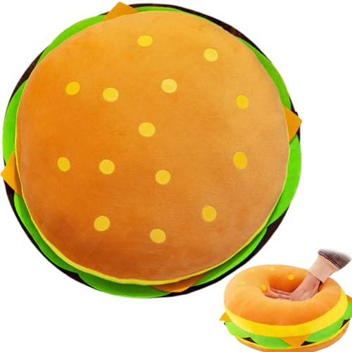 XUEYEGONGJI Burger Plüsch Hamburger Plüsch Simulation Cheeseburger Kissen gefüllt 16x16x6in Burger Plüscht von XUEYEGONGJI