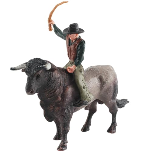 XUEYEGONGJI Cowboy-Spielzeug, realistisches Handzeichnung Bullenreitspielzeug, umweltfreundliche PVC Rodeo, Vorschule Science Educational Bull Rider für Jungen Kindergeschenke, Dunkelgrau, Reiten XUEYEGONGJI Cowboy-Spielzeug, realistisches Handzeichnung Bullenreitspielzeug, umweltfreundliche PVC Rodeo, Vorschule Science Educational Bull Rider für Jungen Kindergeschenke, Dunkelgrau, Reiten von XUEYEGONGJI