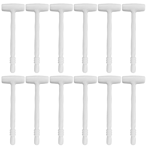 XUEYEGONGJI Hammer Spielzeug Spielzeug Hammer 12pcs 5 x1,7 Zoll weiße Plastik Kleinkind Hammer Spielzeug kleine Blöcke Assembly Hammer für Mädchen Jungen Kinderblöcke Spielzeug Spielzeug von XUEYEGONGJI