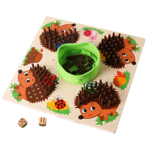 XUEYEGONGJI Hedgehog-Stick-Spiel Hedgehog-Stick-Spiel Holz Fine Motor Skills Spielzeug Hedgehog-Plug-in-Spiel Frühes Bildungszählspielzeug für Kinder von XUEYEGONGJI