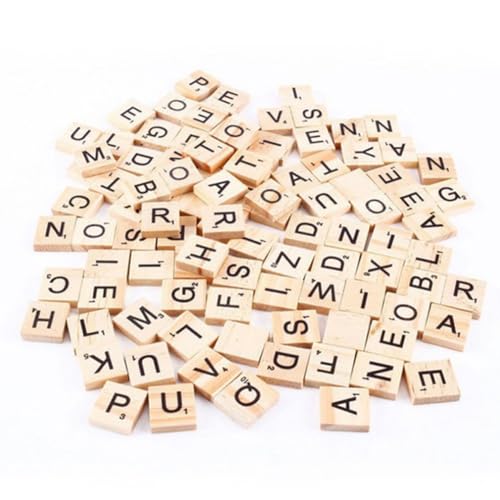 XUEYEGONGJI Holzfliesen Holzbrieffliesen Holz Alphabet Fliesen Holzbuchstaben für Handwerk DIY Geschenk 200pcs von XUEYEGONGJI