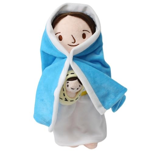 XUEYEGONGJI Jesus Plüschpuppe, 13 Zoll süße Maria mit Jesus -Puppe Jesus, weiche Jesus -Stoffpuppe, religiöse christliche Spielsachen für Kinder, die Ostergeschenke getauft haben, Jesus Puppe von XUEYEGONGJI