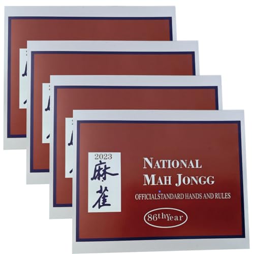 XUEYEGONGJI Mahjong Buch für Anfänger Mahjong Karten 2023 4pcs offizielle Standard Mahjong -Karten Unterricht Mahjong Buch 4.7x5.8in großer Größe Mahjong Buch für Anfänger von XUEYEGONGJI