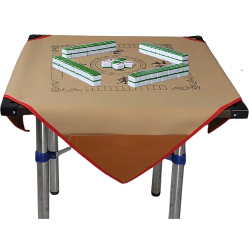 XUEYEGONGJI Mahjong Mat, Mahjong Tischabdeckung, Mahjong-Tischmatte mit 4 Tasche, Roll-up-Spielmatte für Tisch Mahjong, Mahjong Tischabdeckung Gelbgelb von XUEYEGONGJI