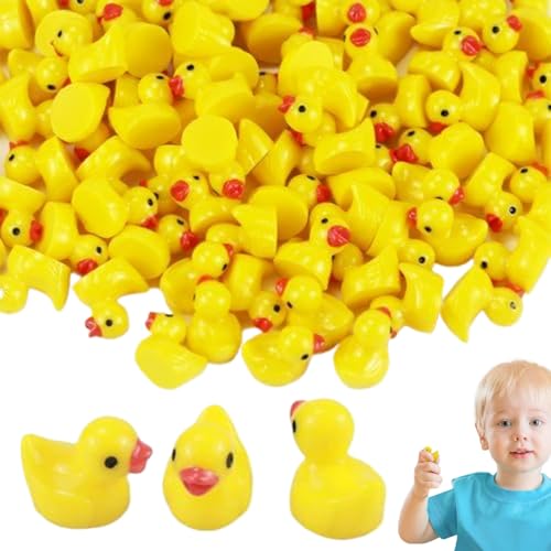 XUEYEGONGJI Mini Harz Enten Mini Enten 100pcs 0,7 x 0,6 Zoll Mini Harz Enten Little Ducks Ornament für Dollhouse Gartendekoration DIY Craft Micro Landscape Party Dekor Ente von XUEYEGONGJI