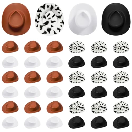 XUEYEGONGJI Mini Party Hüte Mini Cowboy Hut 40pcs Kunststoff Mini Cowgirl Hüte 4 Farben süße Mini Western Party Hüte für Partydekorationen von XUEYEGONGJI