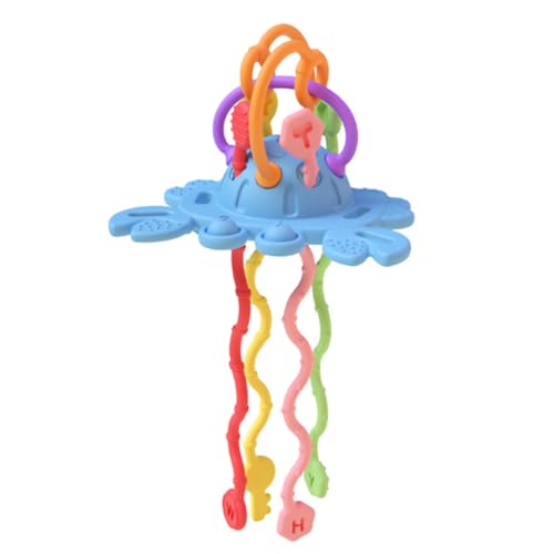 XUEYEGONGJI Sensorisches Spielzeug Silicon Pull String Aktivität Spielzeug Kleinkind Sensory Toys Food Grade UFO Reisespelungsspielzeug für Jungen Mädchen Blau von XUEYEGONGJI