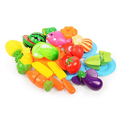 XUEYEGONGJI Spielen Lebensmittel Spielen Food Schneidspielzeug für Kinder Spielen Essen 20pcs/Set Spielzeug Food BPA kostenlos Obst Gemüse Spielzeugspiel Küchenzubehör für Mädchen Jungen Geschenk von XUEYEGONGJI