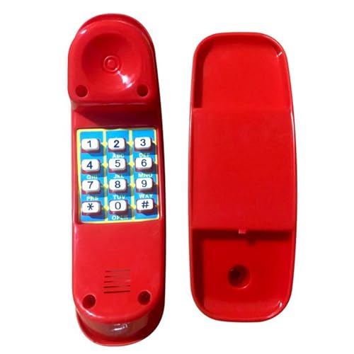 XUEYEGONGJI Spielzeugtelefon, Kindertelefon aus Kunststoff, Spieltelefon für Kinder zum interaktiven Lernen, Telefonspielzeug, Rollenspiel, Zifferntastentelefon von XUEYEGONGJI