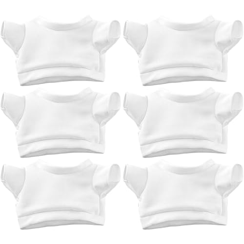 XUEYEGONGJI Teddybärenkleidung, 6pcs süße Teddybär -Hemd, einfache Leere Bärenkleidung, passende 12 -Zoll -Stoffbär, Plüschgefüllte Tierkleidung für DIY einzigartige Bärenspielzeug von XUEYEGONGJI