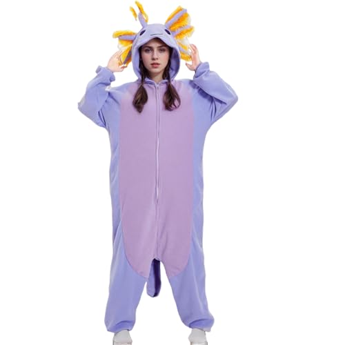 XUEYEGONGJI Tier-Onesie, Halloween-Pyjama für Erwachsene, Weihnachtspyjama, Tier-Bademantel für Erwachsene, Flauschiger Bademantel mit Kapuze, L von XUEYEGONGJI