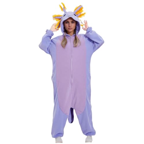 XUEYEGONGJI Tier-Onesie, Halloween-Pyjama für Erwachsene, Weihnachtspyjama, Tier-Bademantel für Erwachsene, Flauschiger Bademantel mit Kapuze, S von XUEYEGONGJI