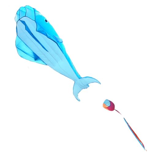 XUEYEGONGJI Weicher Delphin Kite Delphin Kite 3D Whale Frameless Flying Kite Outdoor Sportspielzeug für Kinder Kinder Geschenk Blau von XUEYEGONGJI