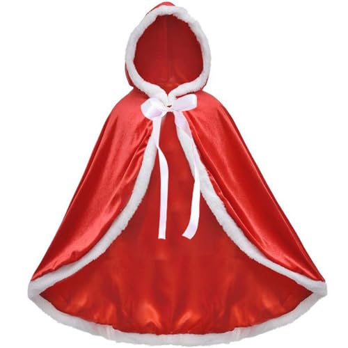 XUEYEGONGJI Weihnachtskostüme für Kinder Weihnachten Cloak Red Cape Weihnachts -Outfit für Cosplay, aufführen von XUEYEGONGJI