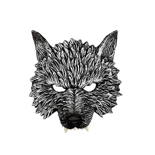 XUEYEGONGJI Wolf Maske Werwolf Halbmaske 3d Halloween Werwolf Wolf für Maskerade Cosplay Requisiten Halloween Partyzubehör von XUEYEGONGJI