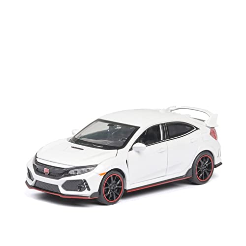 XUJIAM Pull-Back-Modell Für Civic Type-R Druckguss-Legierungsautomodelle Fahrzeuge Metallauto 1/32 Anteil (Size : White-no-Box-A) von XUJIAM