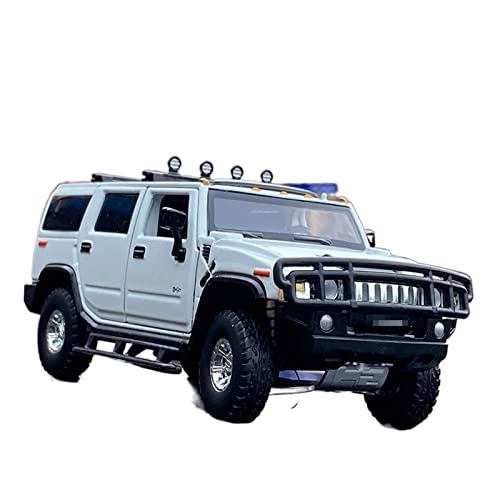 XUJIAM Pull-Back-Modell Für H2-Legierungsautomodell, Druckguss-Metall-Geländewagen, Automodell 1:32 Anteil (Size : White) von XUJIAM