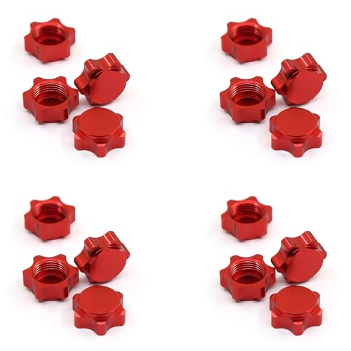 XUJIAN 16 Teilige Aluminium Rad Naben Abdeckung Anti Abdeckung 17 mm Sechskant Mutter für 1/8 RC Auto, Rot XUJIAN 16 Teilige Aluminium Rad Naben Abdeckung Anti Abdeckung 17 mm Sechskant Mutter für 1/8 RC Auto, Rot von XUJIAN