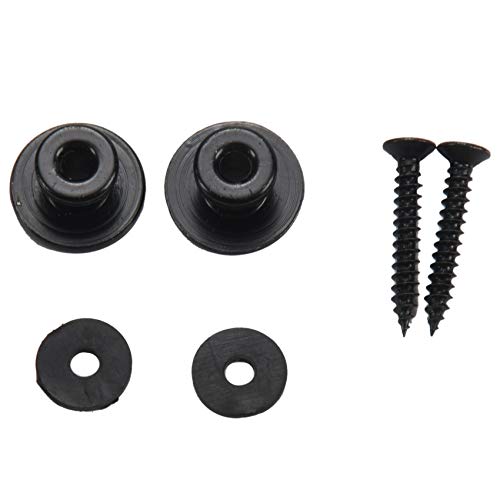 2 Stück Mushroom Guitar Strap Buttons für E-Gitarrenteile Akustikgitarre, Schwarz von XUJIAN