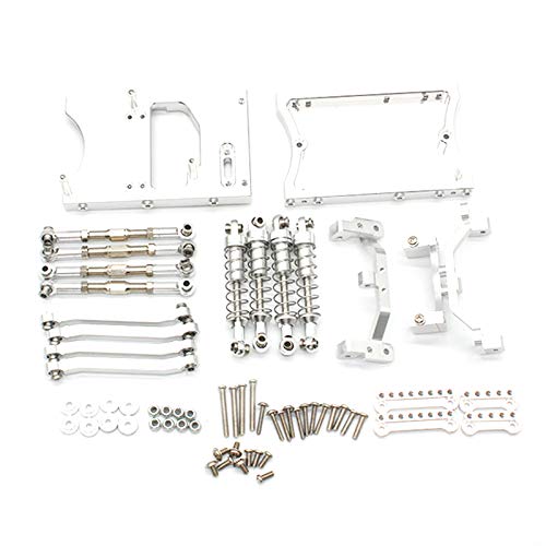 Chassis aus Metall, Traktionsstangen Servo Stoßdämpferhalterung für MN D90 D91 Mn99S 1/12 Teile Rc Auto Upgrade, Silber von XUJIAN