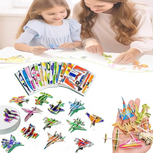 Flowarmth Educational 3D Cartoon Puzzle, Flowarmth Puzzle, 3D Cartoon Puzzles for Kids, Educational 3D Cartoon Puzzles, 3D Puzzles for Kids, DIY 3D Animal Jigsaw (Airplane) von XUJIAY