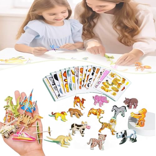 Flowarmth Educational 3D Cartoon Puzzle, Flowarmth Puzzle, 3D Cartoon Puzzles for Kids, Educational 3D Cartoon Puzzles, 3D Puzzles for Kids, DIY 3D Animal Jigsaw (Animal) von XUJIAY