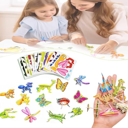 Flowarmth Educational 3D Cartoon Puzzle, Flowarmth Puzzle, 3D Cartoon Puzzles for Kids, Educational 3D Cartoon Puzzles, 3D Puzzles for Kids, DIY 3D Animal Jigsaw (Insect) von XUJIAY