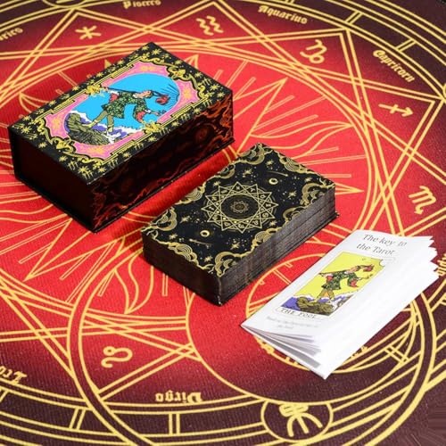 XUJIEE Klassische Tarot-Sammlung, Schicksals-Wahrsagerei, Goldfolien-Tarot, komplettes Set, PET-Material, neu Gold Foil Tarot von XUJIEE