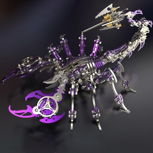 3D-Metallpuzzle-Bausätze, Scorpion King Modellbausatz Mechanisches, Insekten-Hobby-Bausatz, Metalkitor-Skorpion, für Erwachsene und Jugendliche, Dekoration(Purple) von XUKPO