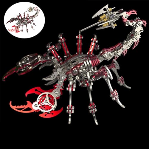 3D-Metallpuzzle-Bausätze, Scorpion King Modellbausatz Mechanisches, Insekten-Hobby-Bausatz, Metalkitor-Skorpion, für Erwachsene und Jugendliche, Dekoration(Red) von XUKPO