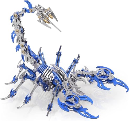 3D Metallpuzzle für Erwachsene – Skorpion DIY Metallmodellbausätze als Geschenk, farbenfrohes mechanisches 3D Metallpuzzle für die Inneneinrichtung(Blue) von XUKPO