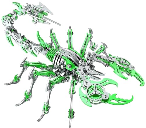 3D Metallpuzzle für Erwachsene – Skorpion DIY Metallmodellbausätze als Geschenk, farbenfrohes mechanisches 3D Metallpuzzle für die Inneneinrichtung(Green) von XUKPO