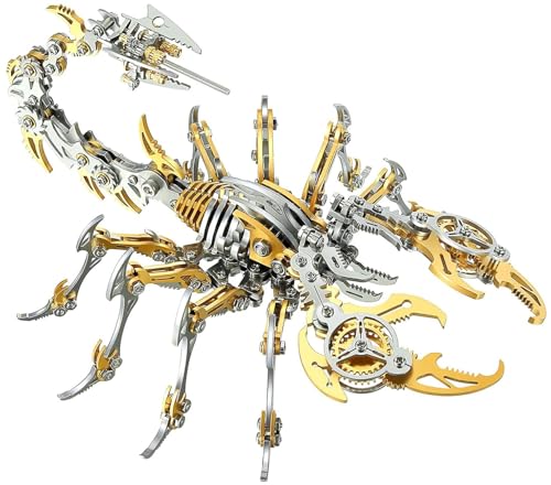 3D Metallpuzzle für Erwachsene – Skorpion DIY Metallmodellbausätze als Geschenk, farbenfrohes mechanisches 3D Metallpuzzle für die Inneneinrichtung(Yellow) von XUKPO