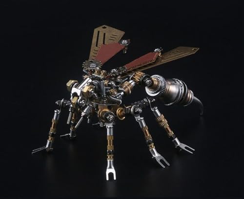 Edelstahl Mechanische Insekten Tier Modell, Insekten-Hobby-Bausatz, 3D-Metallpuzzle-Bausätze, Steampunk Puzzle DIY Montage-Kit, für Erwachsene und Jugendliche Ornament Geschenke(Wasp12cmx9cmx6cm.) von XUKPO