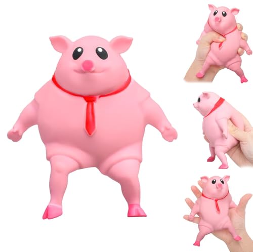 XULEGGNK Stress Schwein Quetsch Spielzeug, Anti Stress Schwein Geschenke, Stress Schwein Groß, Schwein zum Schlagen, Antistress Schwein, Schwein Quetschspielzeug, Wutschwein Rosa, Squeeze Toy von XULEGGNK