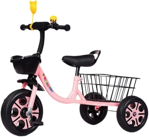 Dreirad für Kinder, Kinder-Balance-Bike, Kleinkind-Dreirad mit Korb, Metallrahmen, aufblasbare Räder, für Jungen und Mädchen im Alter von 2-7 Jahren, wächst mit Ihrem Kind(Pink) von XUNCHAO