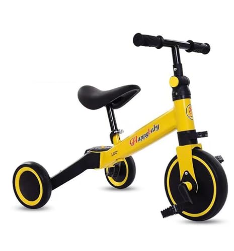 Kinder Laufrad, Kleinkind Fahrrad, Kinder Dreiräder Geschenk, Gleichgewichtstraining, einstellbare Dreiräder Reiten Spielzeug für 1-5 Jahre alt Jungen und Mädchen als erste Geburtstag Geschenke(Yellow von XUNCHAO