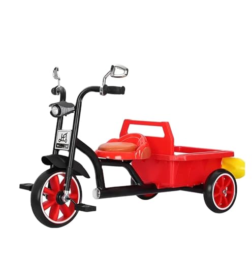 Kinderdreirad, Kinder-Dreirad für Vorschule Spielplatz, Anti-Rutsch-Griff, Pedale und Inflation-Free Gummi-Räder, Einkaufen Picknick Outdoor Kinder Spielplatz Sport, mehrere Farben(Red) von XUNCHAO