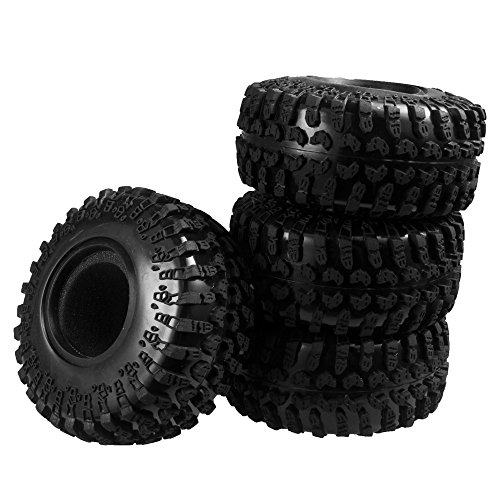 XUNJIAJIE 4 Stück 2.2inch 130mm RC Reifen Gummi Pneu Tires Tyre für 1/10 Crawler Auto Axial Wraith 90018 von ZuoLan