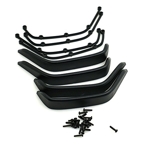 XUNJIAJIE 1 Set Schwarz Kunststoff Rad-Kotflügel Flackert Schutzblech Kotflügelverbreiterung für 1/10 AXIAL SCX10 RC Auto Crawlers von ZuoLan